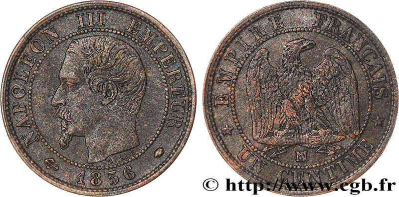 SECOND EMPIRE
Type : Un centime Napoléon III, tête nue 
Date : 1856 
Mint name /...