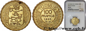 TUNISIA - FRENCH PROTECTORATE - AHMED BEY
Type : Essai de 100 francs sans le mot ESSAI 
Date : AH 1349 
Date : 1931 
Mint name / Town : Paris 
Quantit...