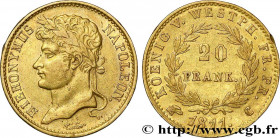 GERMANY - KINGDOM OF WESTPHALIA - JÉRÔME NAPOLÉON
Type : 20 Franken 
Date : 1811 
Mint name / Town : Cassel 
Quantity minted : 18903 
Metal : gold 
Mi...