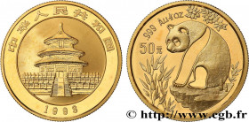 CHINA
Type : 50 Yuan Panda “Small date” 
Date : 1993 
Quantity minted : 31254 
Metal : gold 
Millesimal fineness : 999  ‰
Diameter : 27  mm
Orientatio...