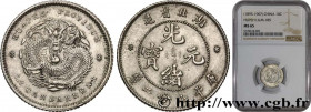 CHINA
Type : 7,2 Candareens (10 Cents) Province de Hu-Peh 
Date : (1895-1907) 
Quantity minted : - 
Metal : silver 
Millesimal fineness : 800  ‰
Diame...