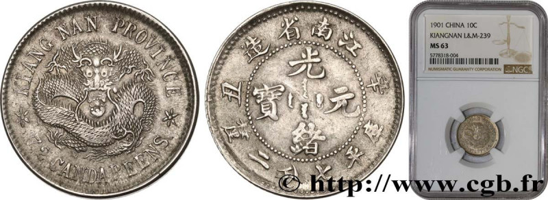 CHINA
Type : 7,2 Candareens (10 Cents) Province de Kiang Nan 
Date : (1901) 
Qua...