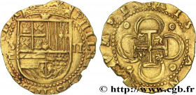 SPAIN - KINGDOM OF SPAIN - PHILIP II
Type : 2 Escudos 
Date : n.d. 
Mint name / Town : Séville 
Quantity minted : - 
Metal : gold 
Diameter : 26  mm
O...