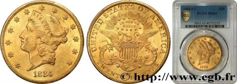 UNITED STATES OF AMERICA
Type : 20 Dollars "Liberty" 
Date : 1884 
Mint name / T...