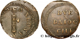 ITALY - ROMAN REPUBLIC
Type : 2 Baiocchi ville d’Ancône 
Date : 1798 
Mint name / Town : Ancône 
Quantity minted : - 
Metal : copper 
Diameter : 34  m...