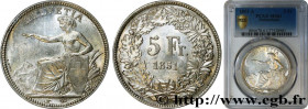 SWITZERLAND - CONFEDERATION
Type : 5 Francs Helvetia assise 
Date : 1851 
Mint name / Town : Paris 
Quantity minted : 500000 
Metal : silver 
Millesim...