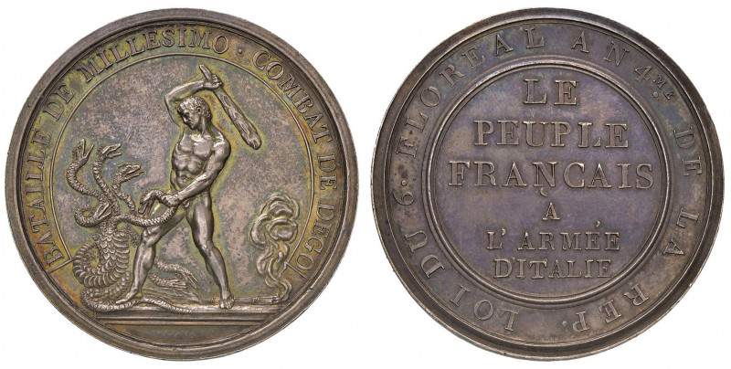 Medaglia 1796 Battaglia di Millesimo e combattimento di Dego - D/ Circolarmente:...