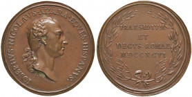 Medaglia 1796 Pace di Tolentino tra la Francia di Napoleone ed il Papa Pio VI - D/ Busto a dx di José Nicolao Salas de Azara, ministro di Spagna a Rom...
