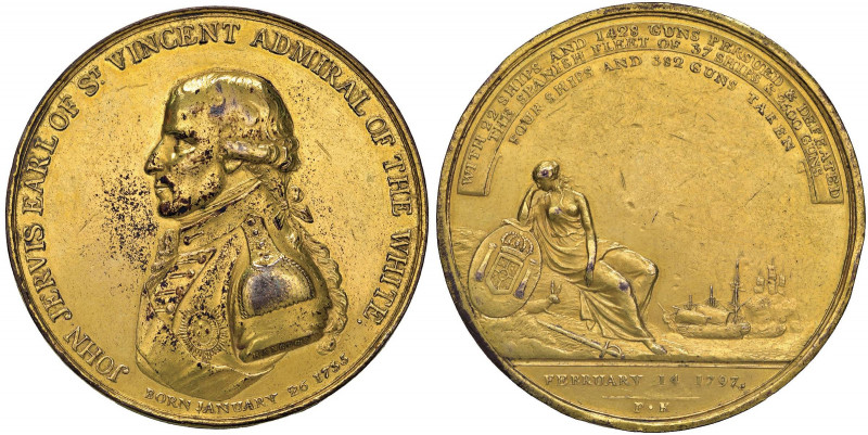 Medaglia 1797 Battaglia di Capo San Vincenzo - D/ Busto a sx dell&rsquo;ammiragl...