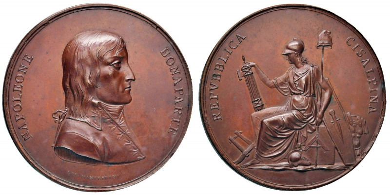Medaglia 1797 Fondazione della Repubblica Cisalpina - D/ Busto del generale Bona...