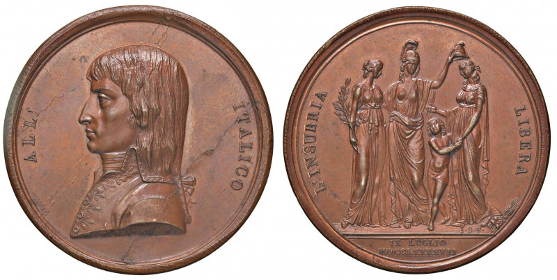 Medaglia 1797 Festa della confederazione della Repubblica Cisalpina - D/ Busto d...