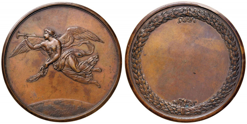 Medaglia 1798 La Vittoria alata - D/ La Vittoria in volo suona una trombetta che...