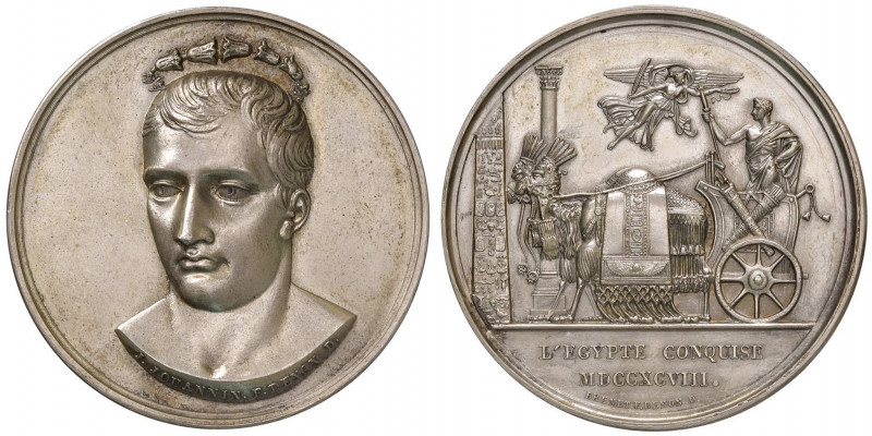 Medaglia 1798 Napoleone conquista l’Egitto - D/ Testa di fronte del generale Bon...