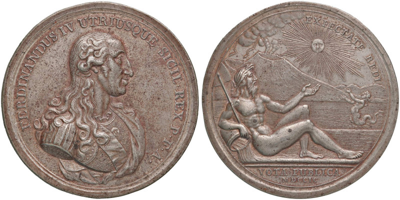 Medaglia 1799 Ristabilimento sul trono del Regno di Napoli di Ferdinando IV dopo...