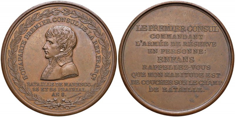 Medaglia 1800 Battaglia di Marengo - D/ Busto di Napoleone in uniforme a sx. Cir...