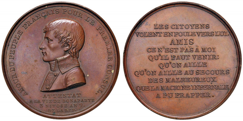 Medaglia 1800 Attentato a Bonaparte nella Rue Saint-Nicaise - D/ AMOUR DU PEUPLE...