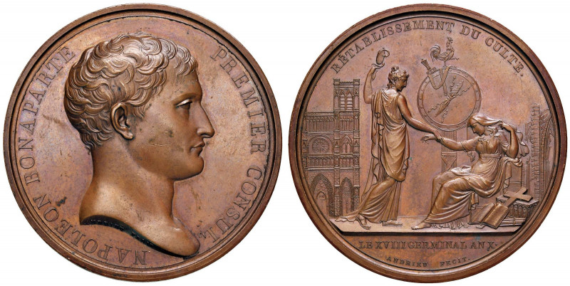 Medaglia 1802 Concordato con la Santa Sede - D/ NAPOLEONE BONAPARTE PREMIER CONS...