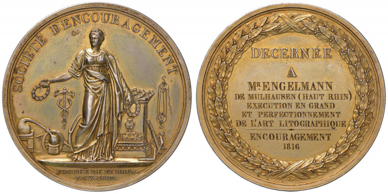 Medaglia 1802 Medaglia premio di incoraggiamento all’industria - D/ SOCIETÉ D’EN...