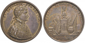 Medaglia 1805 Napoleone a Genova - D/ IMP. NAPOLEON. P. F. A. REX. ITAL. Busto laureato a dx con il mantello imperiale. Sotto il busto: H. VASSALLO - ...