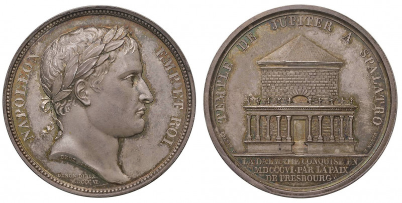 Medaglia 1806 Conquista della Dalmazia - D/ Busto laureato a dx di Napoleone. NA...