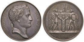 Medaglia 1806 Confederazione del Reno - D/ Busto laureato a dx di Napoleone - R/ Quattordici principi germanici, rivestiti dell’antica armatura nazion...