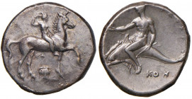 CALABRIA Taranto - Nomos (circa 332-302 a.C.) Cavaliere a d. - R/ Taras su delfino a s. - HN 942 AG (g 7,83)
qSPL