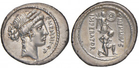 Memmia - Caius Memmius - Denario (56 a.C.) Testa di Cerere a d. - R/ Trofeo con prigioniero - B. 10; Cr. 427/1 AG (g 3,93)
SPL