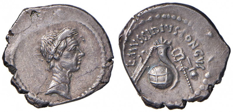 Cesare (+ 44 a.C.) Denario (42 a.C.) Testa laureata a d. - R/ L MVSSIDIVS LONGVS...