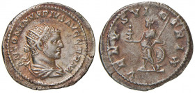 Caracalla (198-217) Antoniniano - Busto radiato a d. - R/ Venere stante a s. - RIC 311 AG (g 4,52) Graffi sul bordo, lucidata
qSPL