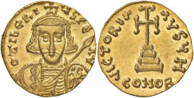 Tiberio III (698-705) Solido - Busto coronato di fronte - R/ Croce potenziata - Sear 1360 AU (g 4,40) RR
FDC