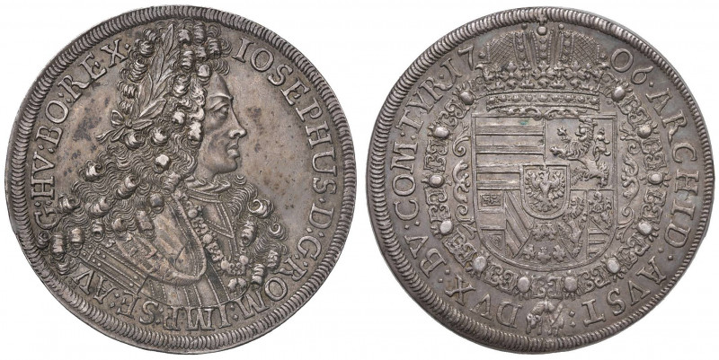 AUSTRIA Giuseppe I (1705-1711) Tallero 1706 - KM 1438.1 AG (g 28,92) Modeste mac...