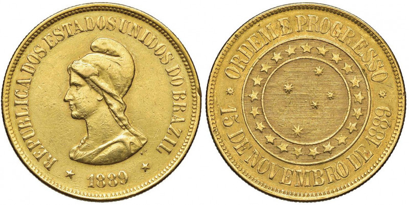 BRASILE Repubblica (1889-) 20.000 Reis 1889 - KM 497 AU (g 17,97) Colpetto al bo...
