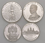 CAMBOGIA Repubblica Khmere - 10.000 e 5.000 Riels 1974 - AG (g 37,61; g 37,61; g 18,94; g 18,92) Lotto di quattro monete. Con certificato ma senza ast...
