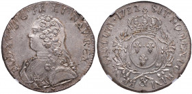 FRANCIA Luigi XV (1715-1774) Ecu 1732 & (Aix en Provence) - Gad. 321 AG In slab NGC MS64 5887105-060. Conservazione eccezionale con i fondi brillanti ...