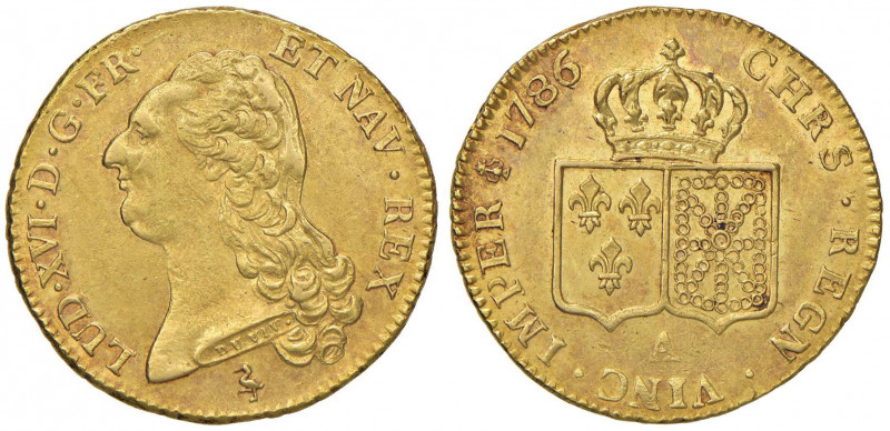 FRANCIA Luigi XVI (1774-1793) Doppio luigi 1786 A - Gad. 363 AU (g 15,17) Bei fo...