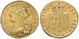 FRANCIA Luigi XVI (1774-1793) Doppio luigi 1786 D - Gad. 363 AU (g 15,16) Piccole screpolature al D/
qSPL