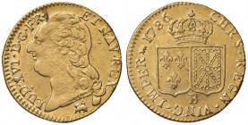 FRANCIA Luigi XVI (1774-1793) Luigi 1786 B - Gad. 361 AU (g 7,58) Colpetti al bordo e piccola macchia al D/ 
qSPL