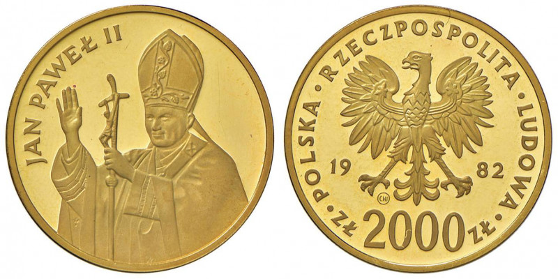 POLONIA Repubblica - 2.000 Zloti 1982 Giovanni Paolo II - Fr. 129 AU (g 6,79)
F...