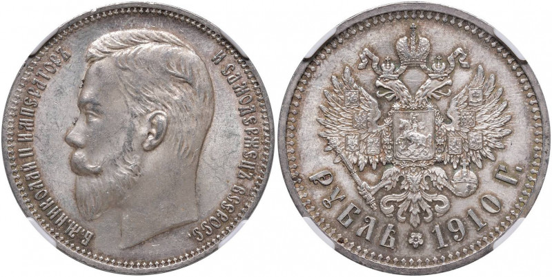 RUSSIA Nicola II (1894-1917) Rublo 1910 EB - KM 59.3; Bitkin 64 AG Graffietti al...