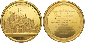 VENEZIA Medaglia 1895 per gli 800 anni della Basilica di San Marco - Probabilmente AG dorato (g 248 - Ø 83 mm) RRR Una splendida ed imponente medaglia...
