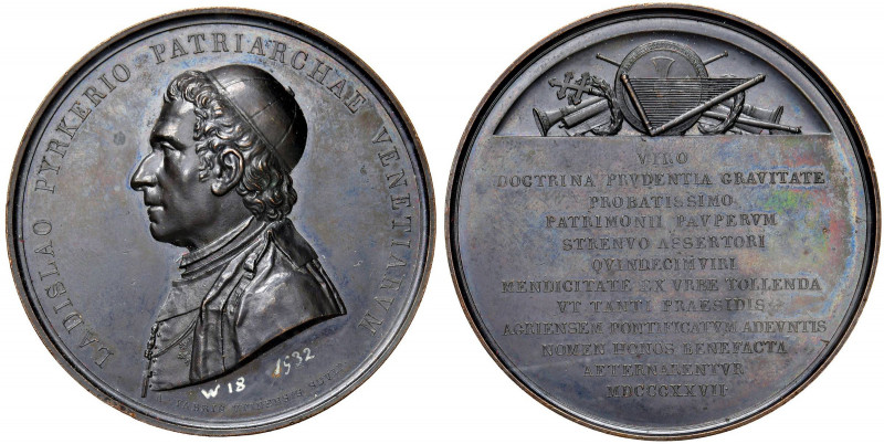 Medaglia 1827 in onore al Patriarca di Venezia Pirker - Opus: Fabris - AE (g 46,...
