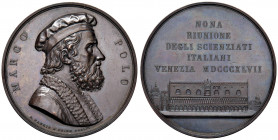 VENEZIA Medaglia 1847 Marco Polo, nona riunione degli scienziati italiani a Venezia - Opus: Fabris - AE (g 76,40 - Ø 56 mm)
qFDC