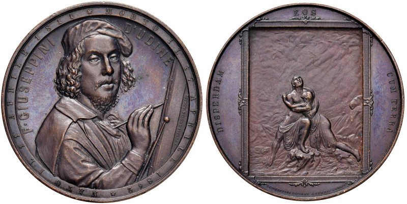 Filippo Giuseppini (1811-1862) Medaglia - Opus: Fabris - AE (g 69,89 - Ø 50 mm) ...