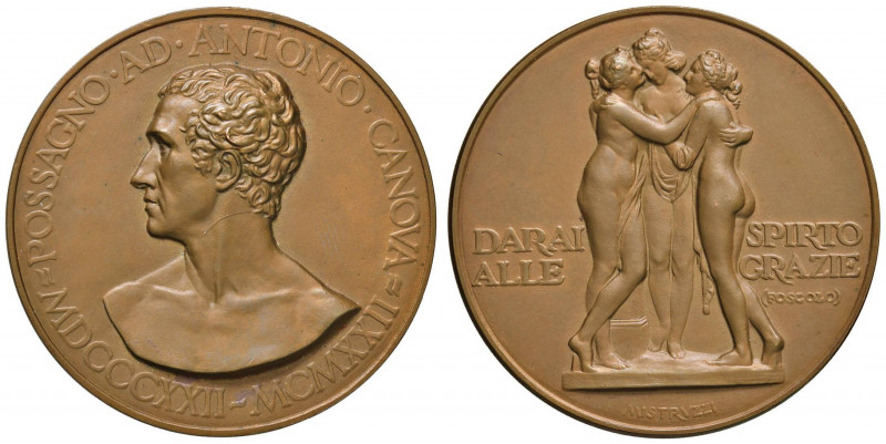 Antonio Canova (1757-1822) Medaglia 1822 Darai spirito alle Grazie - Opus: Mistr...