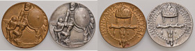 UNGHERIA Medaglia 1956 Martiri ungheresi - Opus: Morbiducci - AG (g 49,20 - Ø 48 mm) e AE (g 49,46 - Ø 48 mm) Lotto di due medaglie, una in argento ed...