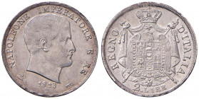 Napoleone (1804-1814) Bologna - 2 Lire 1813 Puntali sagomati, 13 su 00 - Gig. 144a AG (g 10,00) 
SPL+/qFDC