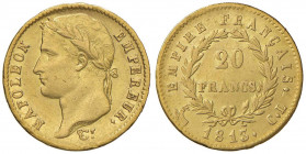 Napoleone (1804-1814) Genova - 20 Franchi 1813 - Gig. 19 (indicato R/2) AU (g 6,40) RR Minimi graffietti 
BB
