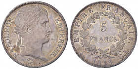 Napoleone (1804-1814) Genova - 5 Franchi 1813 - Gig. 32 (indicato R/3) AG (g 24,92) RRR Esemplare di conservazione eccezionale per la zecca di Genova!...