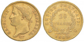 Napoleone (1804-1814) Torino - 20 Franchi 1809 - Gig. 14 AU (g 6,43) RRR 
qBB