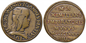 BOLOGNA Giovanni Bentivoglio (1494-1509) Medaglia o prova del testone - CNI (Antegnate) 33; Chimienti (Bologna, medaglia) 221 AE (g 12,20)
qBB